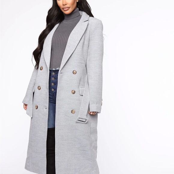 Fashion Nova Grey Coat XS - Picture 1 of 5